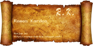 Remes Kardos névjegykártya
